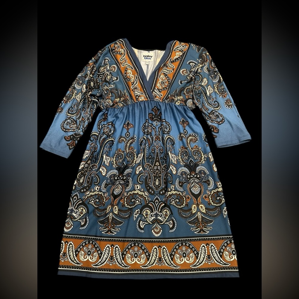 Bailey Blue Bohemian Blue and Tan Dress